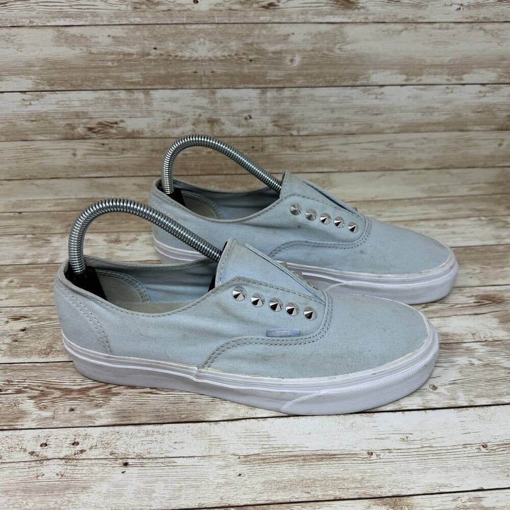 VANS Off The Wall Blue Studded Skateboarding Slip On Sneakers Shoes Women's 9